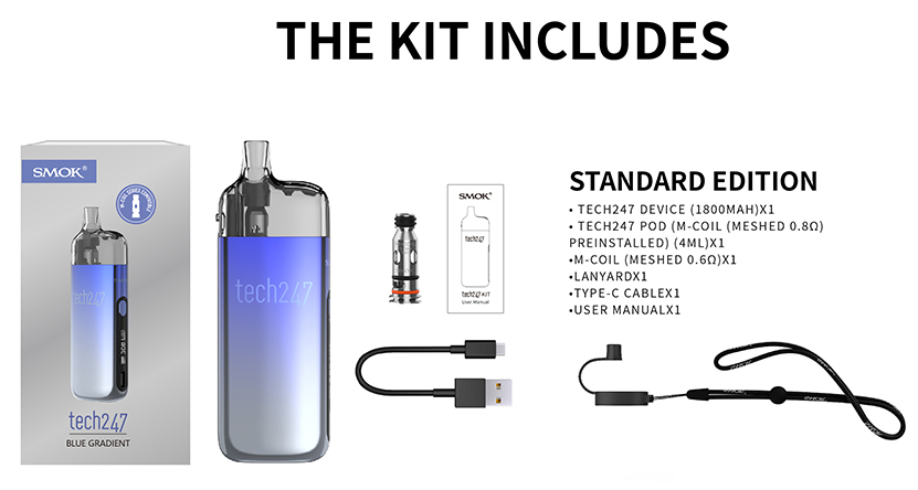 SMOK Tech247 Kit Packing List