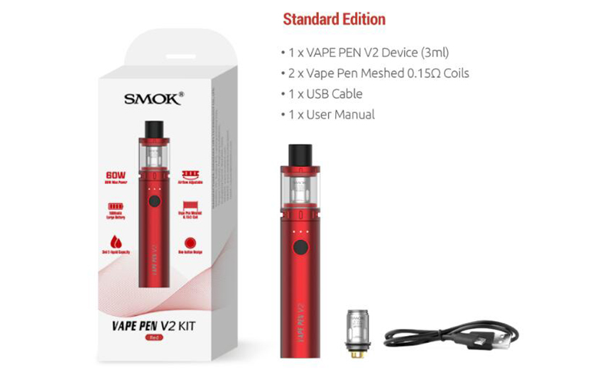 SMOK Vape Pen V2 Kit 60W 1600mAh 3ml Starter Kit