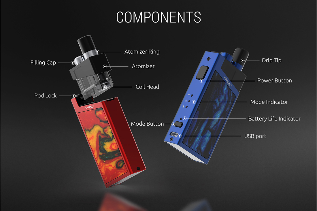 SMOK Trinity Alpha Kit Components