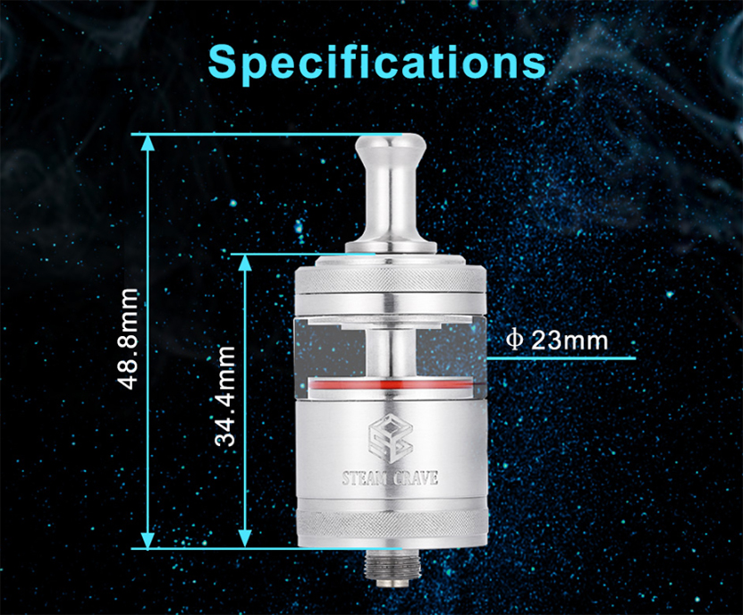 Steam Crave Aromamizer Classic MTL RTA Specification