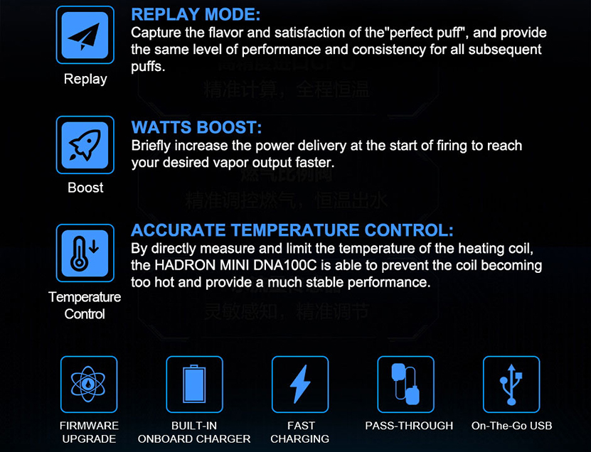 Steam Crave Meson-Hadron Mini Combo Kit Output Modes