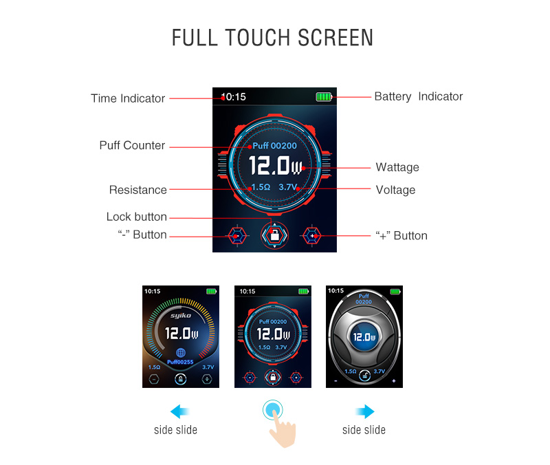 Syiko SE Pod System Kit Screen