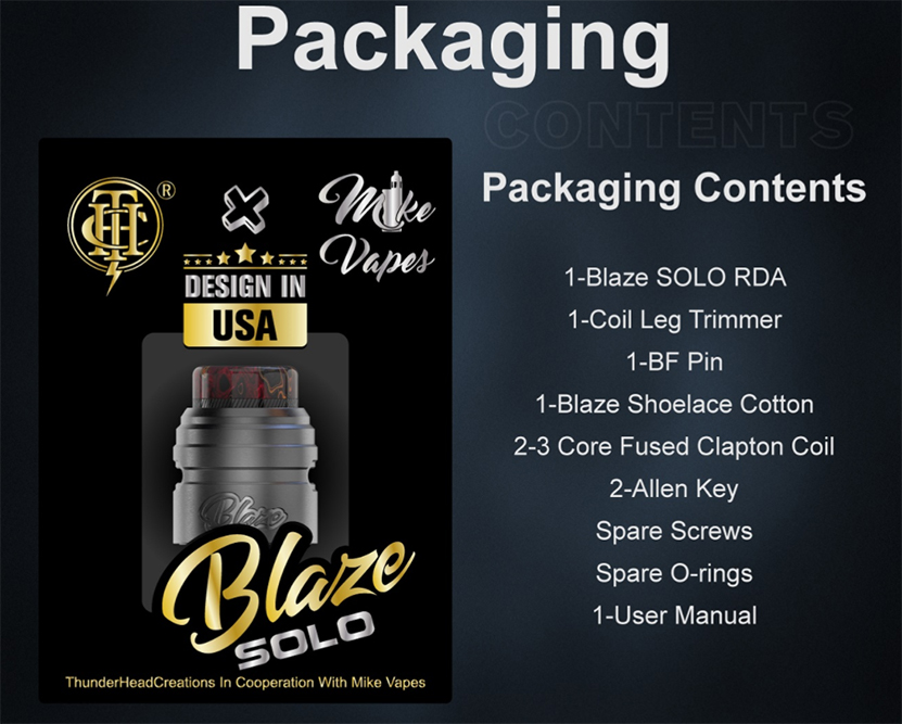 THC Blaze Solo RDA Package