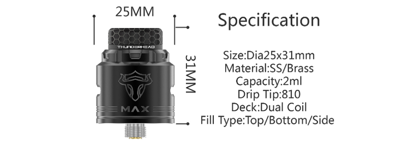 THC Tauren Max RDA specification