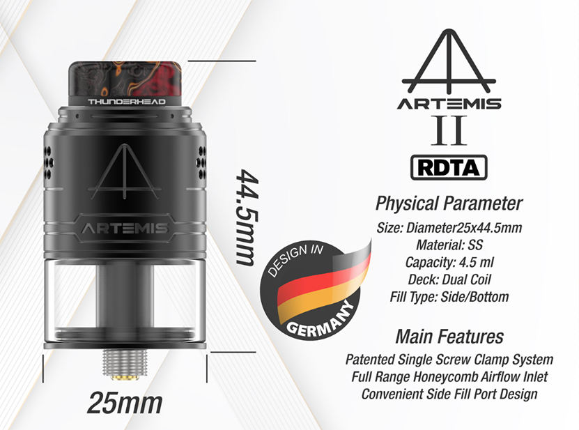 ThunderHead Creations Artemis II RDTA Features