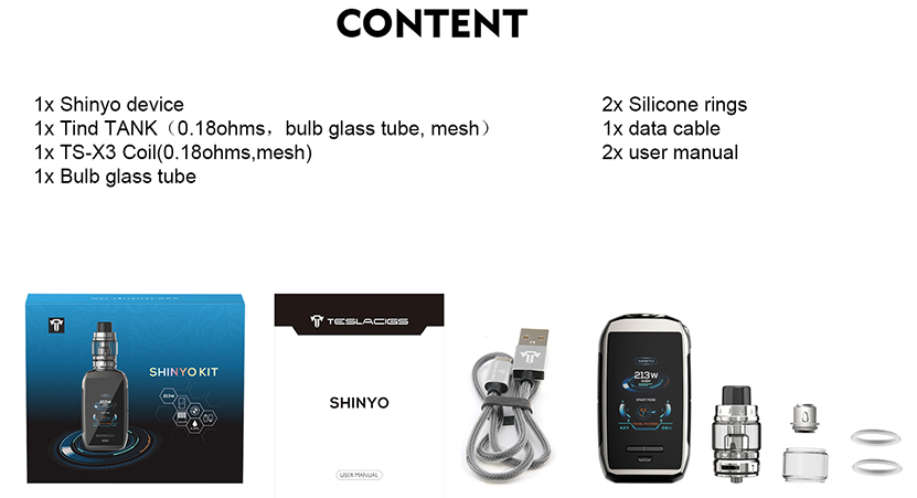 Tesla Shinyo Packing Contents