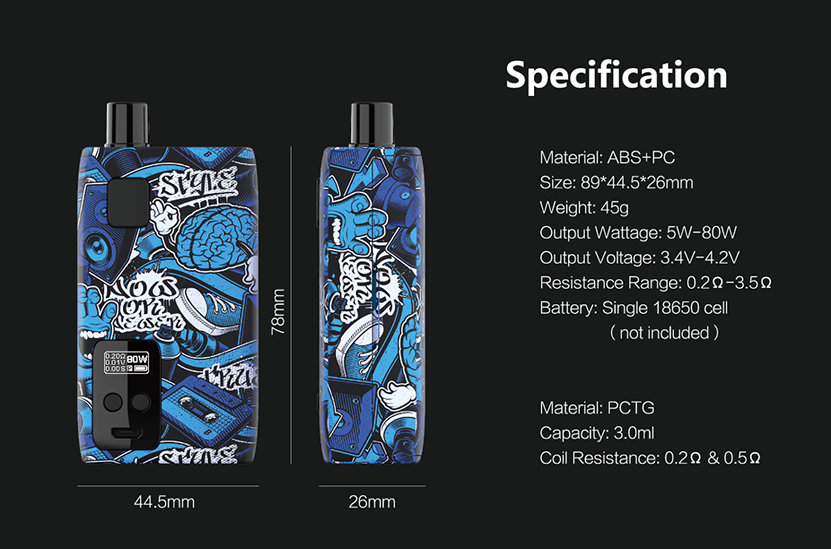 Think Vape Thor AIO Pod Starter Kit Specification