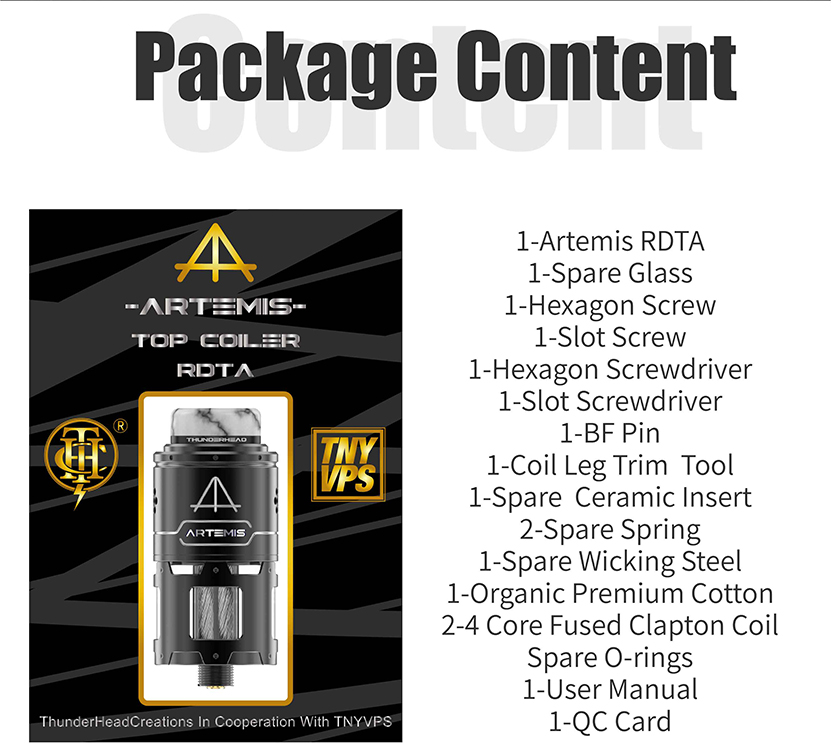 ThunderHead Creations Artemis BF RDTA Package