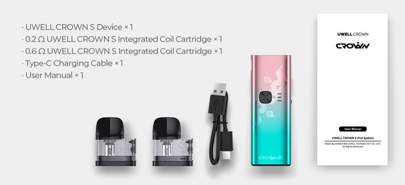 Uwell Crown S Pod Kit Packing List