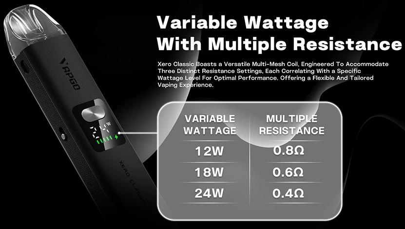 VAPGO XERO Classic Kit Variable Wattage