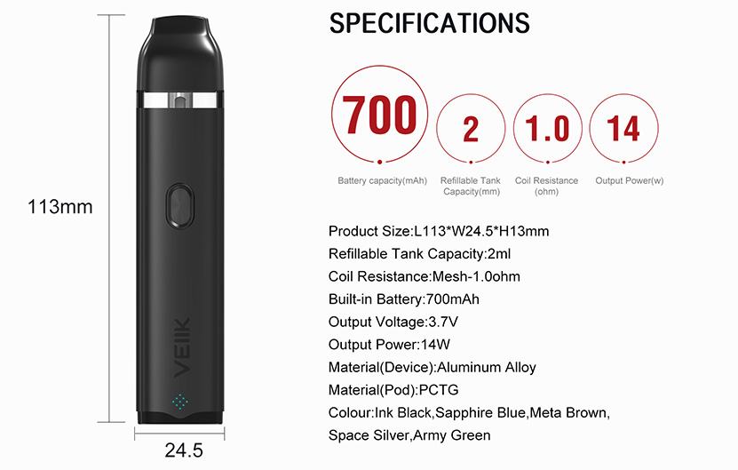 VEIIK Vicko Pod Kit Specification