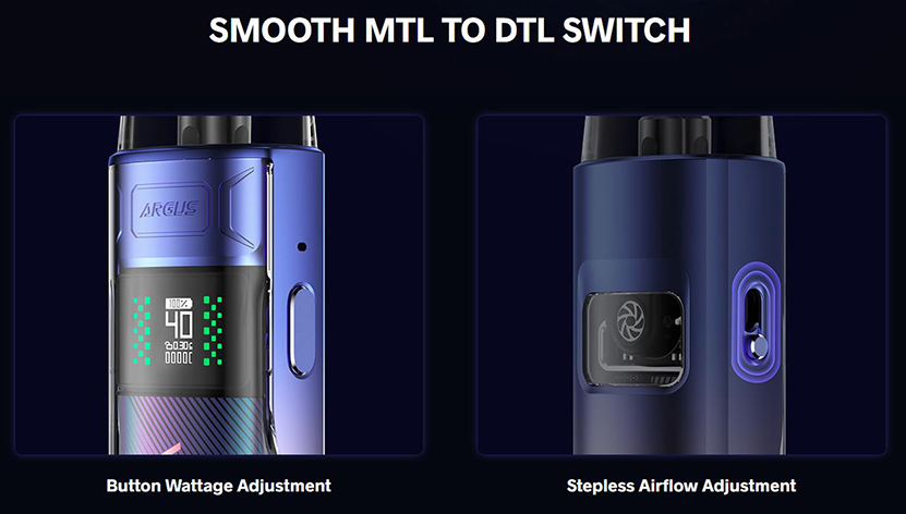 VOOPOO Argus E40 Kit MTL to DTL Switch