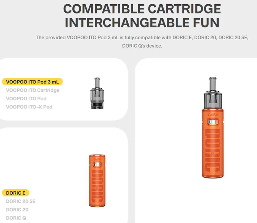 VOOPOO Doric E Kit Compatible Cartridge