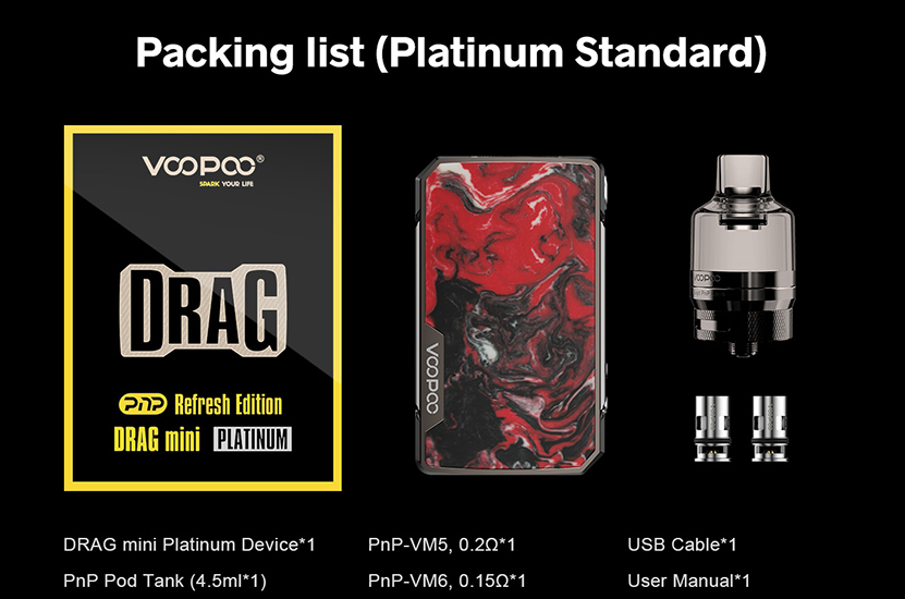 VOOPOO Drag Mini Platinum Refresh Kit Package