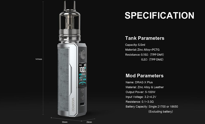 VOOPOO Drag X Plus Professional Edition Mod 100W Box Mod