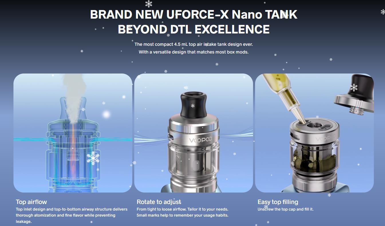 VOOPOO UFORCE-X Nano Tank Features