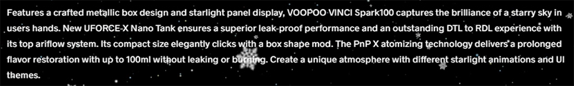 VOOPOO Vinci Spark 100 Kit Short Description