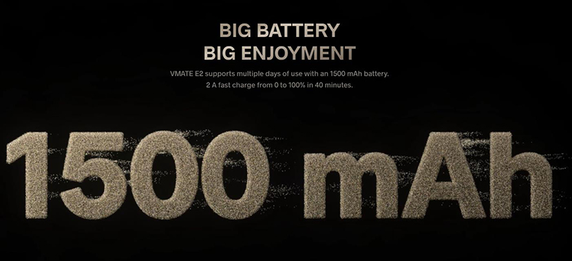 VOOPOO Vmate E2 Pod Kit Battery Capacity