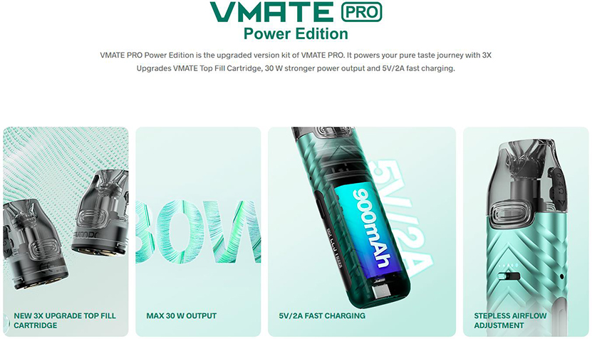 VOOPOO Vmate Pro Kit Power Edition Features