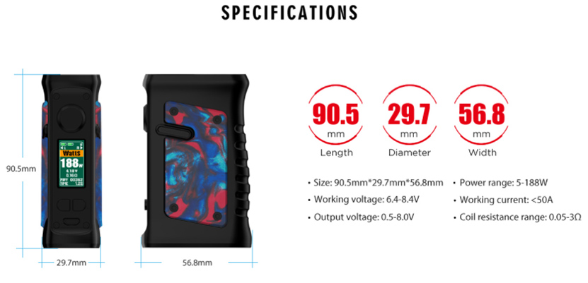 Vandy Vape Jackaroo Dual Mod Specification