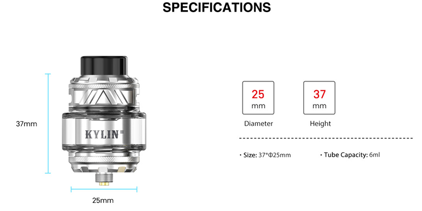 Vandy Vape Kylin V3 RTA Specification