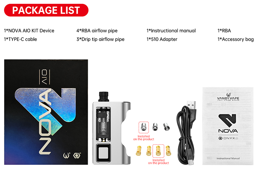 Vandy Vape Nova AIO Kit Package