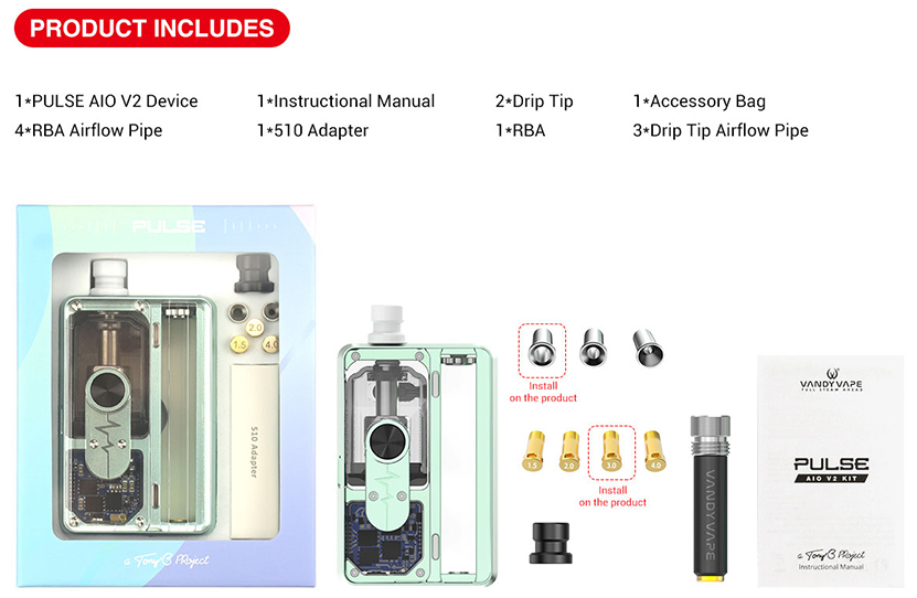 Vandy Vape Pulse AIO V2 Kit Packing List