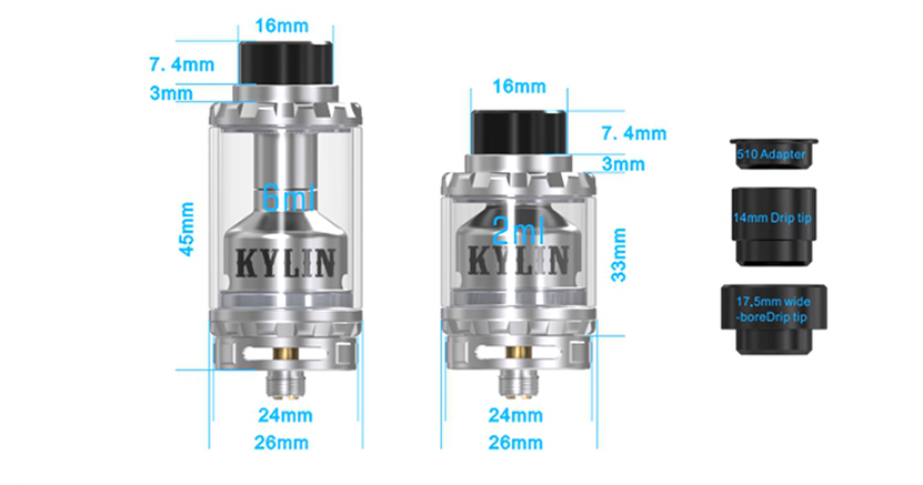 Vandy Vape Kylin RTA Tank Parameter