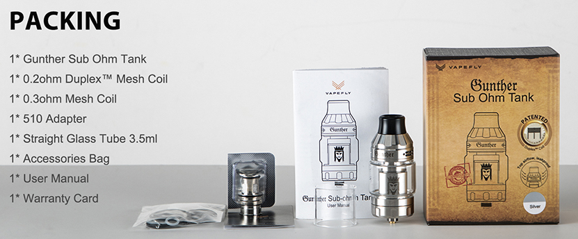 Vapefly Gunther Sub Ohm Tank Package