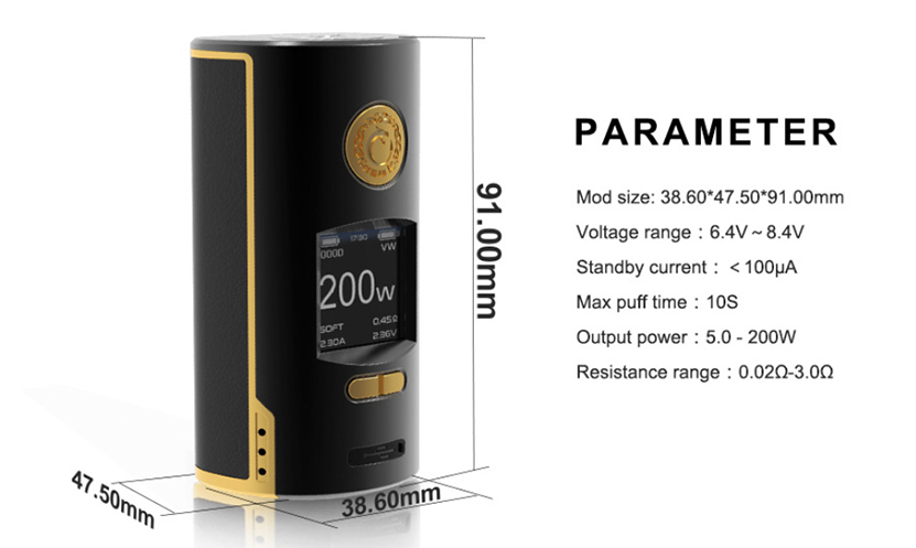 Kriemhild Vape Battery Mod Parameter