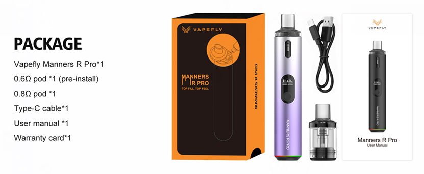 Vapefly Manners R Pro Kit Package