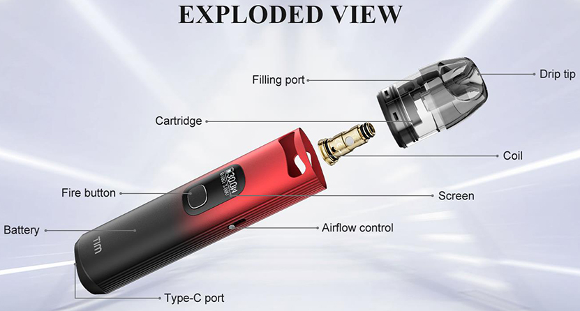 Vapefly Tim Pod Kit Exploded View