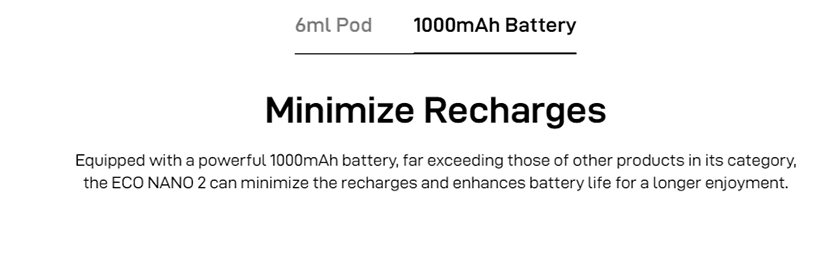 Vaporesso ECO Nano 2 Kit 1000mAh Battery