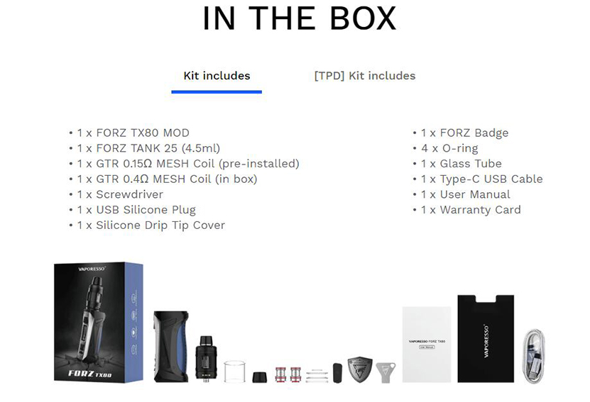 Vaporesso FORZ TX80 Kit with FORZ Tank 25 Box