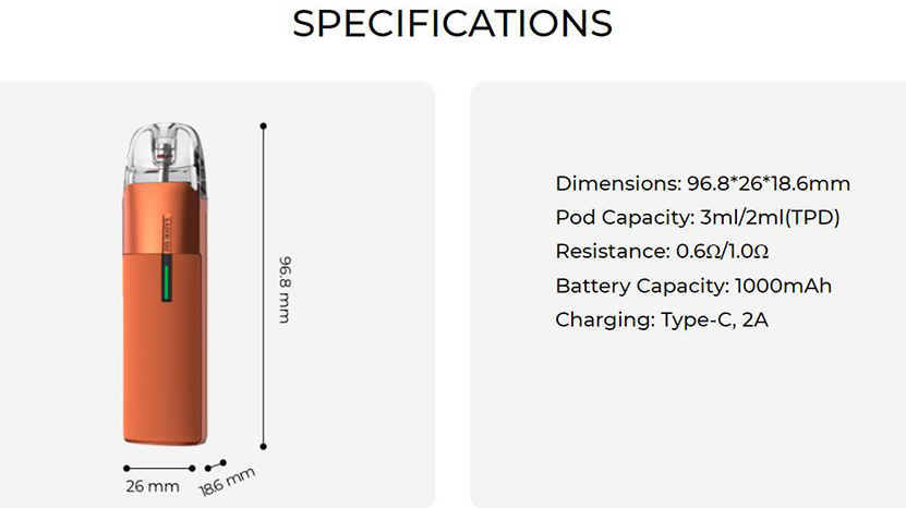 Vaporesso LUXE Q2 Kit Specifications