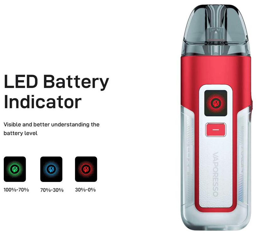 Vaporesso LUXE X2 Kit LED Battery Indicator