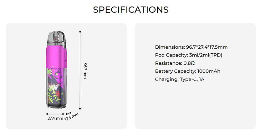 Vaporesso Luxe Q2 SE Kit Specification
