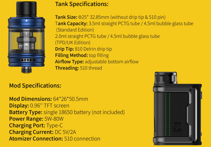 Wotofo MDura Mini Kit Specification