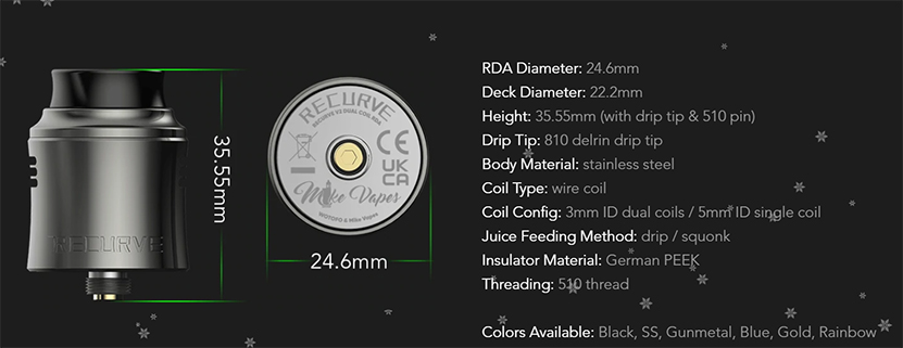 Wotofo Recurve V2 RDA Specification