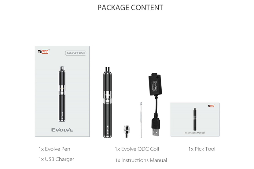 Yocan Evolve Kit Package Content