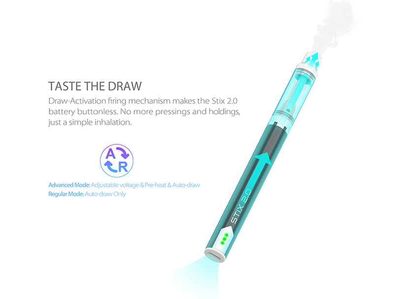 Yocan Stix 2.0 Vaporizer Pen Kit Advanced and Regular Mode