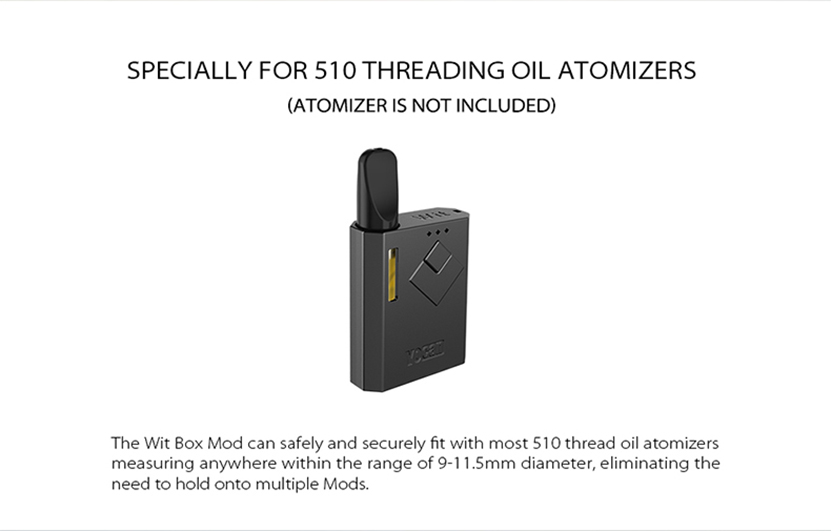 Yocan Wit Box Mod For 510 Threading Oil Atomizers