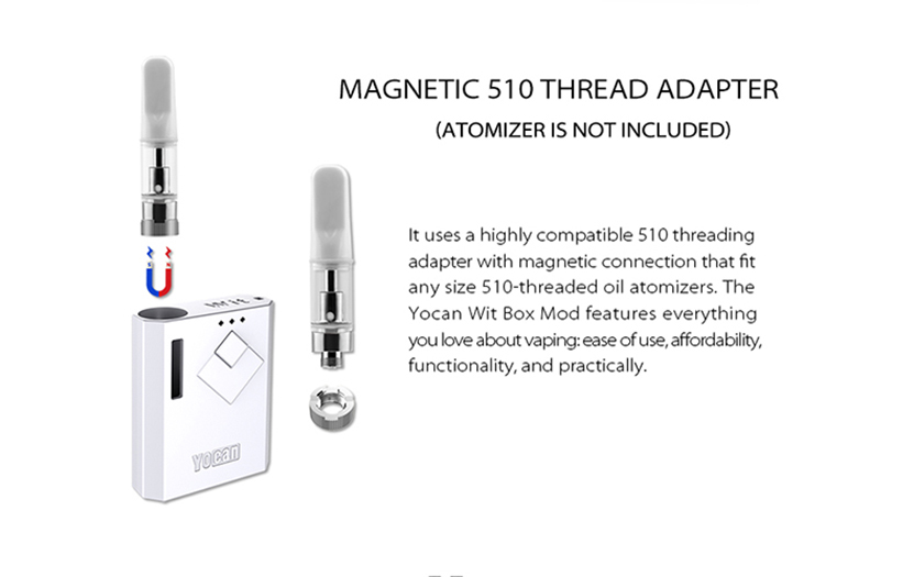 Yocan Wit Box Mod Magnetic 510 Thread Adapter