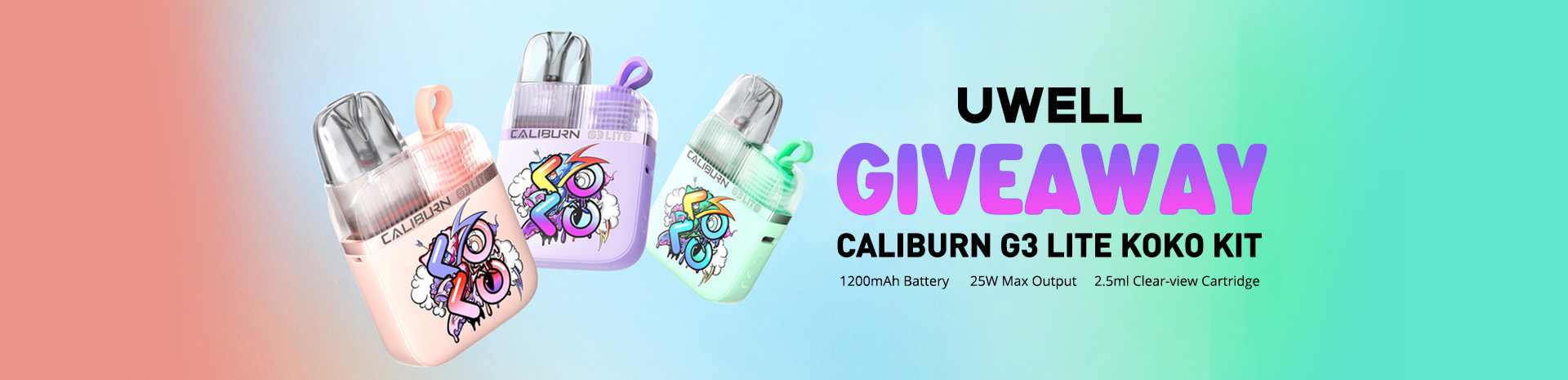 Uwell Caliburn G3 Lite KOKO Kit Giveaway